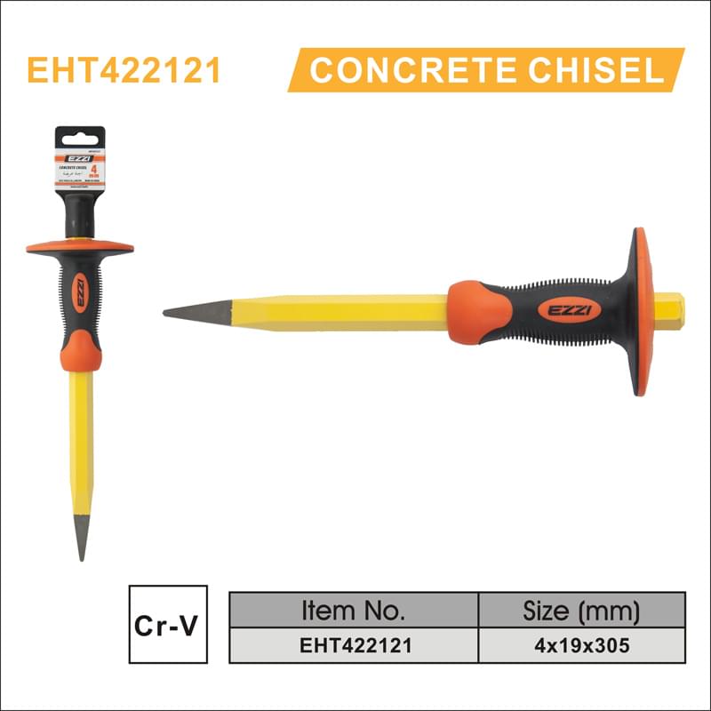 Ezzi Concrete Chisel 4mm Tip with 19mm Shaft – Model EHT422121 – CrV60 Steel