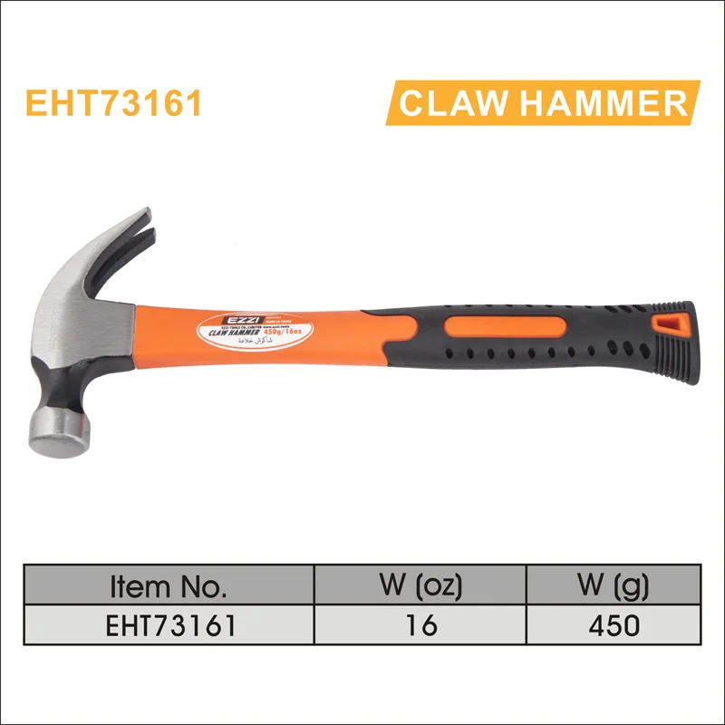 Ezzi Claw Hammer – 450g (16oz) – Fiberglass Handle – Model EHT73161 – Egypt